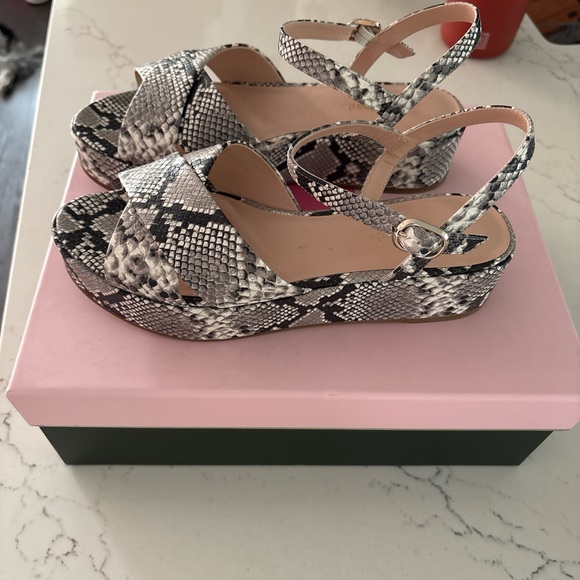 Kate Spade Black and Gray Wedge Shoes - Picture 2 of 6